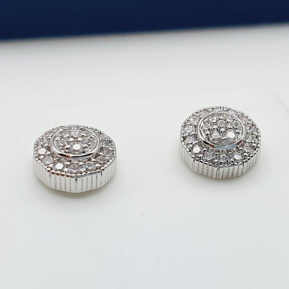 "925 Sterling Silver Plated CZ Earrings, INUS1BR170 - Picture 2 of 11